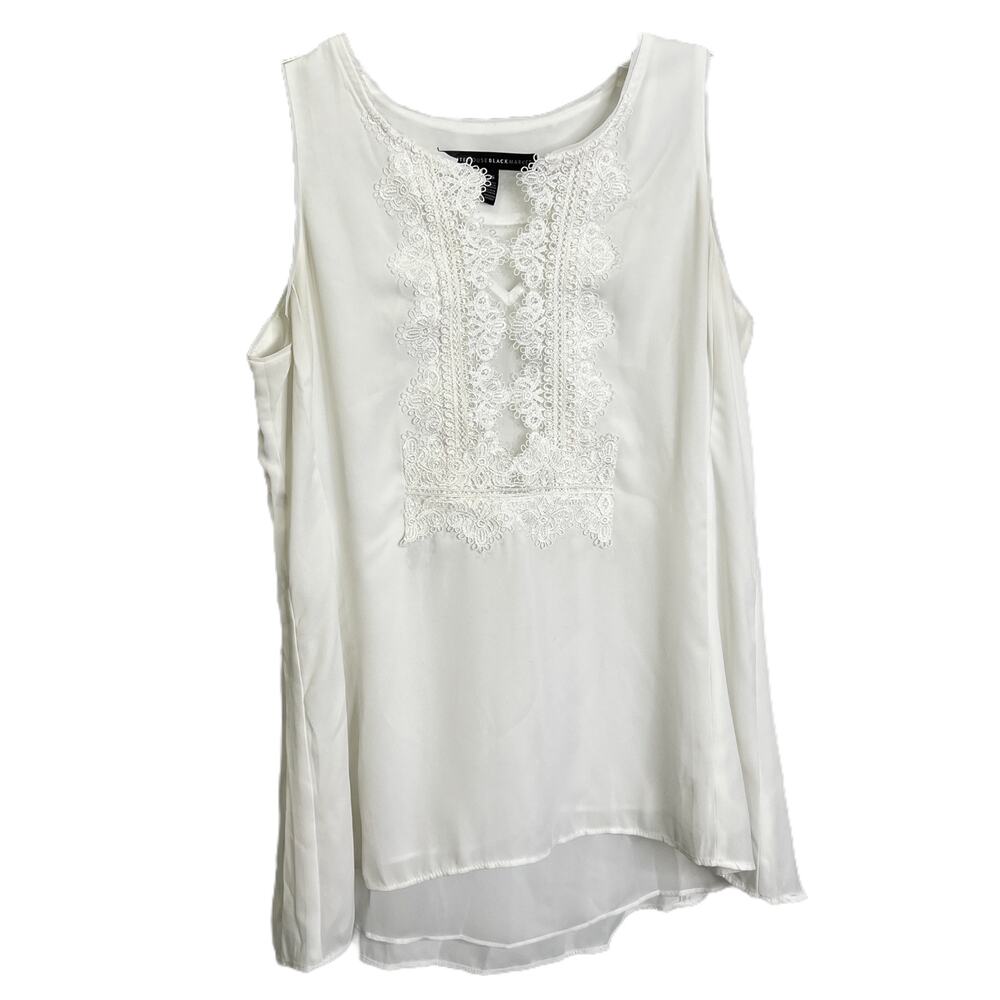 White House Black Market Women's Size XS Tank Top White Lace Blouse Sleeveless